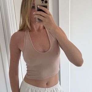 Brandy Melville Blush/Beige Halter Top